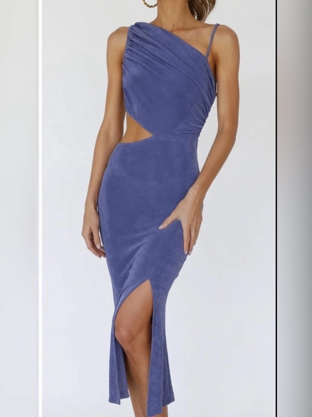 Hello Molly 'Block it Out' Dress Body Con Cut Out Purple sz M New